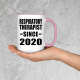Respiratory Therapist Since 2020 - 15oz Accent Mug Pink