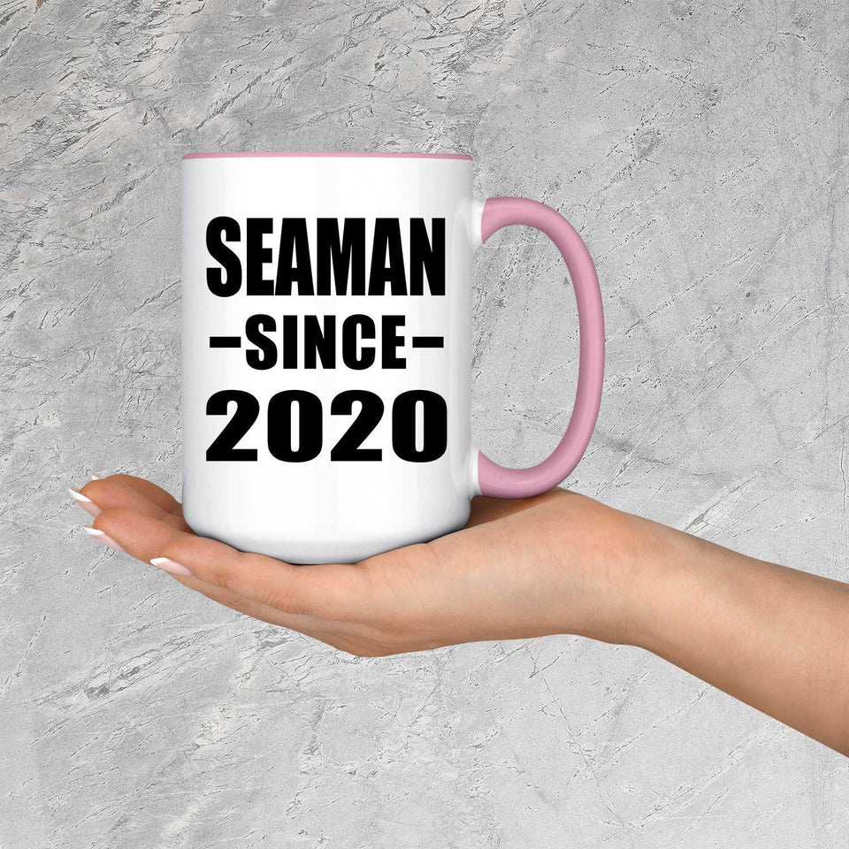 Seaman Since 2020 - 15oz Accent Mug Pink