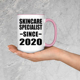Skincare Specialist Since 2020 - 15oz Accent Mug Pink