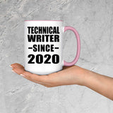 Technical Writer Since 2020 - 15oz Accent Mug Pink