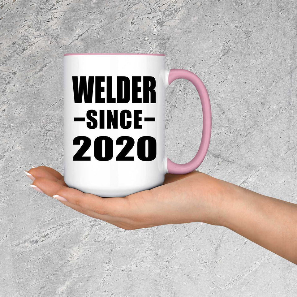 Welder Since 2020 - 15oz Accent Mug Pink