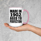 122nd Birthday Made In 1902 Aged To Perfection - 15oz Accent Mug Pink