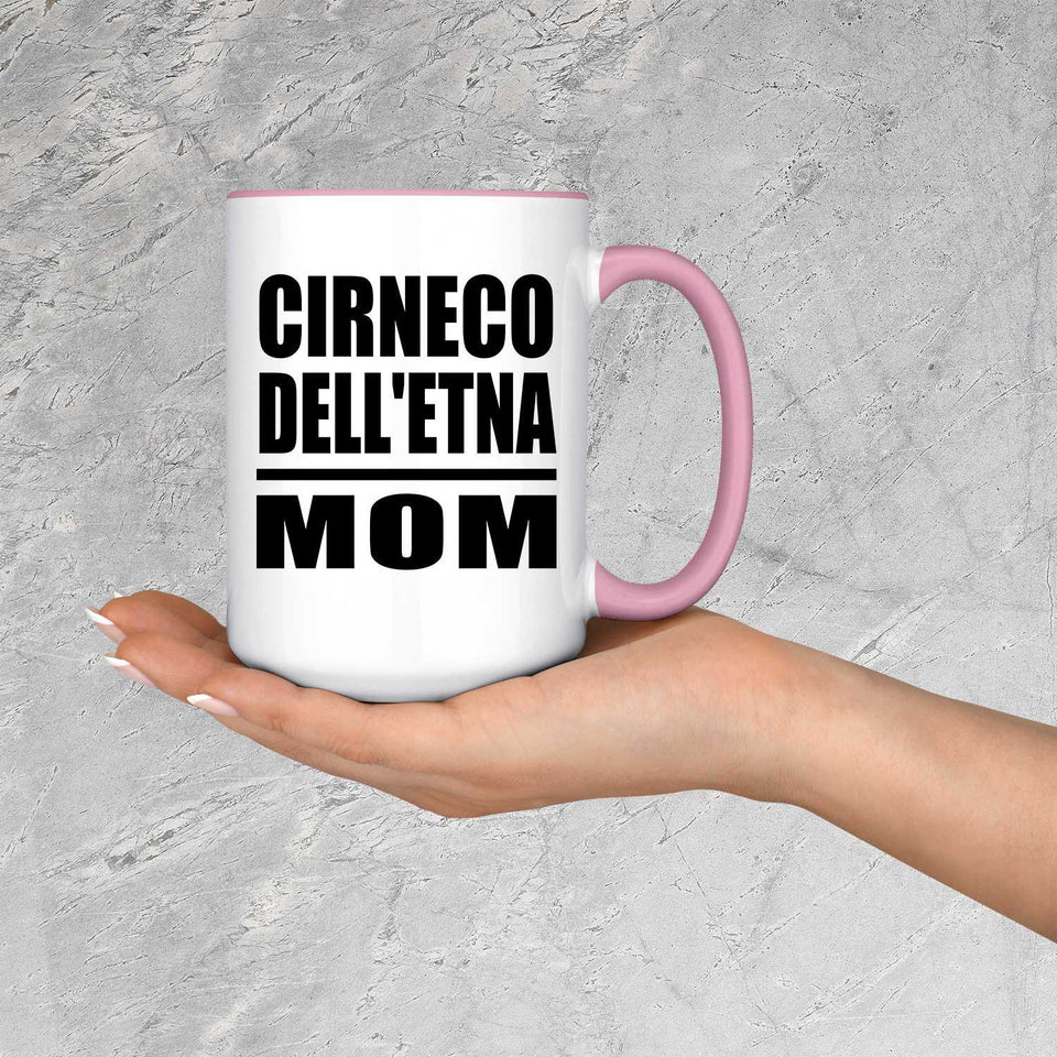 Cirneco Dell'etna Mom - 15oz Accent Mug Pink