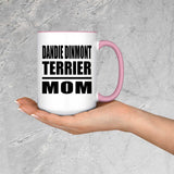 Dandie Dinmont Terrier Mom - 15oz Accent Mug Pink