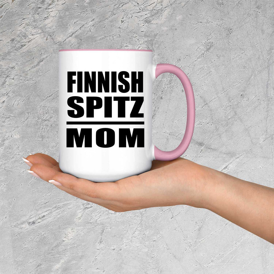 Finnish Spitz Mom - 15oz Accent Mug Pink