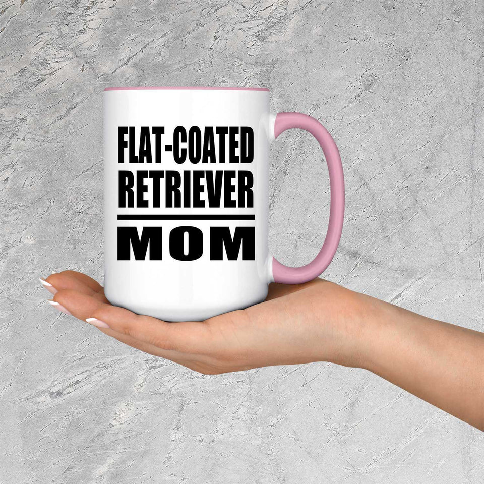 Flat-Coated Retriever Mom - 15oz Accent Mug Pink