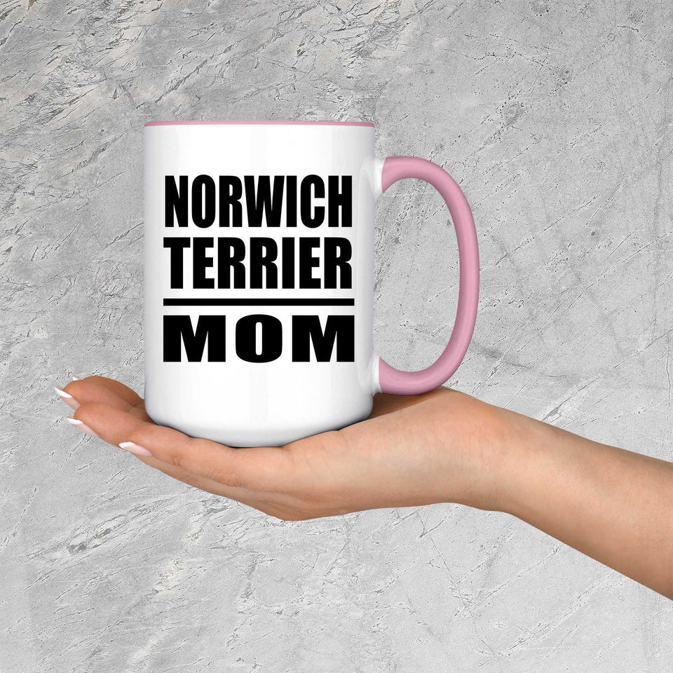 Norwich Terrier Mom - 15oz Accent Mug Pink