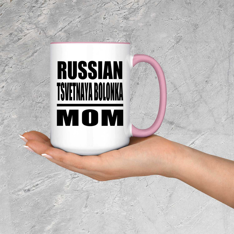 Russian Tsvetnaya Bolonka Mom - 15oz Accent Mug Pink