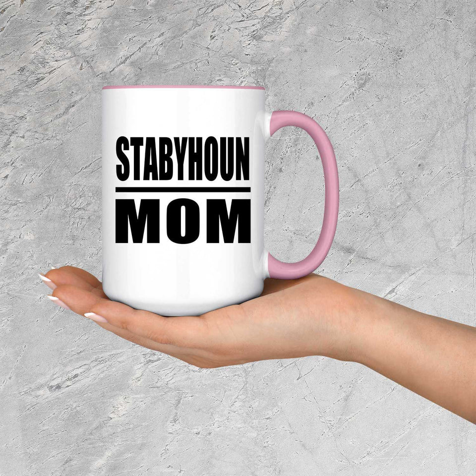 Stabyhoun Mom - 15oz Accent Mug Pink
