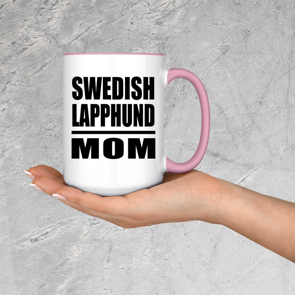 Swedish Lapphund Mom - 15oz Accent Mug Pink