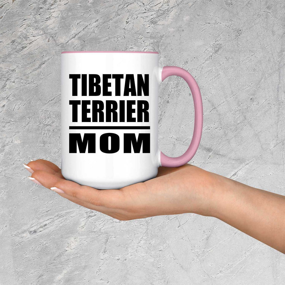 Tibetan Terrier Mom - 15oz Accent Mug Pink