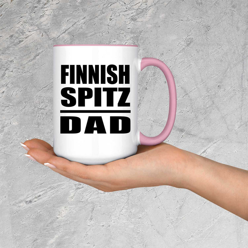 Finnish Spitz Dad - 15oz Accent Mug Pink