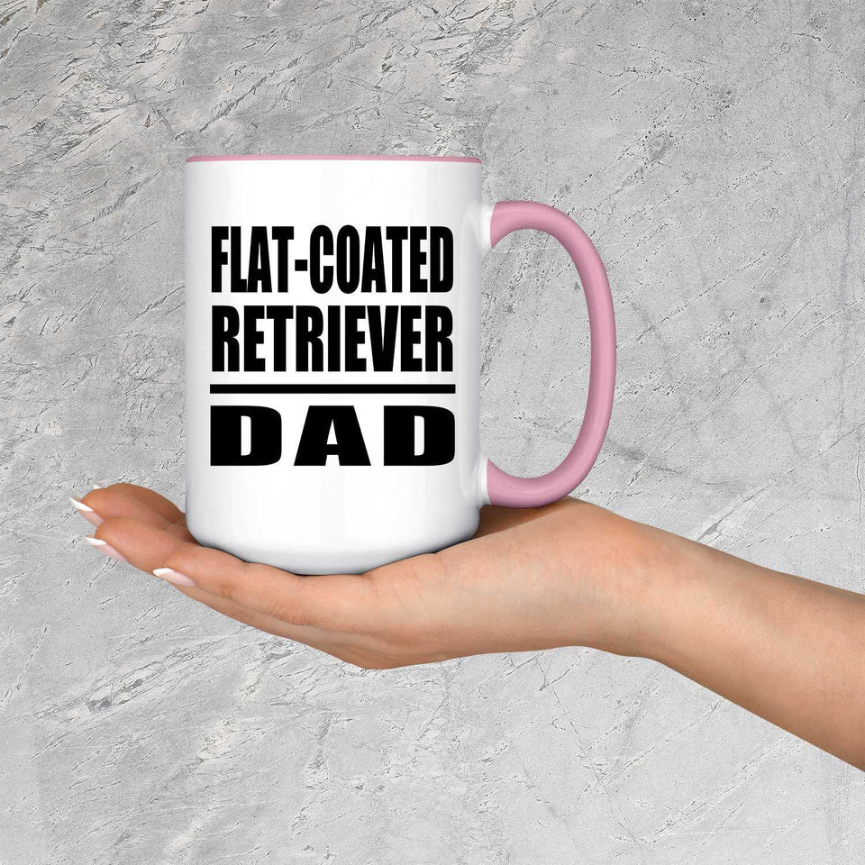 Flat-Coated Retriever Dad - 15oz Accent Mug Pink