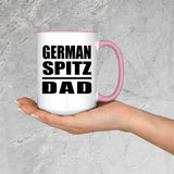 German Spitz Dad - 15oz Accent Mug Pink
