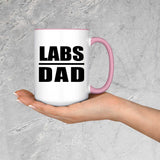 Labs Dad - 15oz Accent Mug Pink