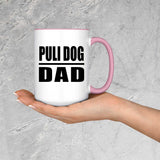 Puli Dog Dad - 15oz Accent Mug Pink