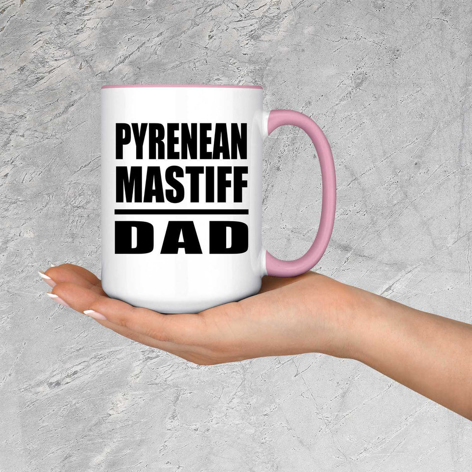Pyrenean Mastiff Dad - 15oz Accent Mug Pink