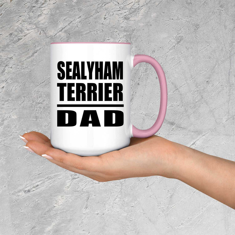 Sealyham Terrier Dad - 15oz Accent Mug Pink