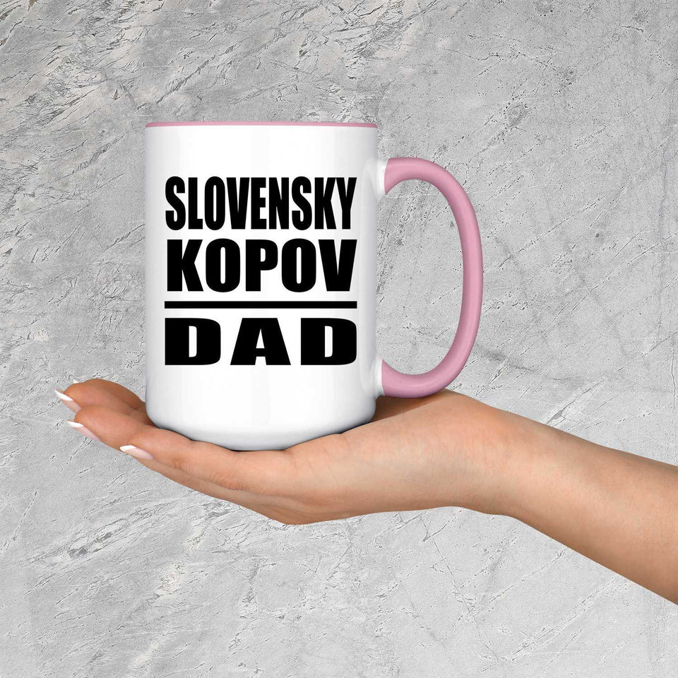 Slovensky Kopov Dad - 15oz Accent Mug Pink