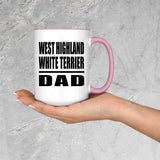 West Highland White Terrier Dad - 15oz Accent Mug Pink