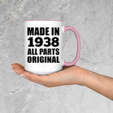 86th Birthday Made in 1938 All Parts Original - 15oz Accent Mug Pink