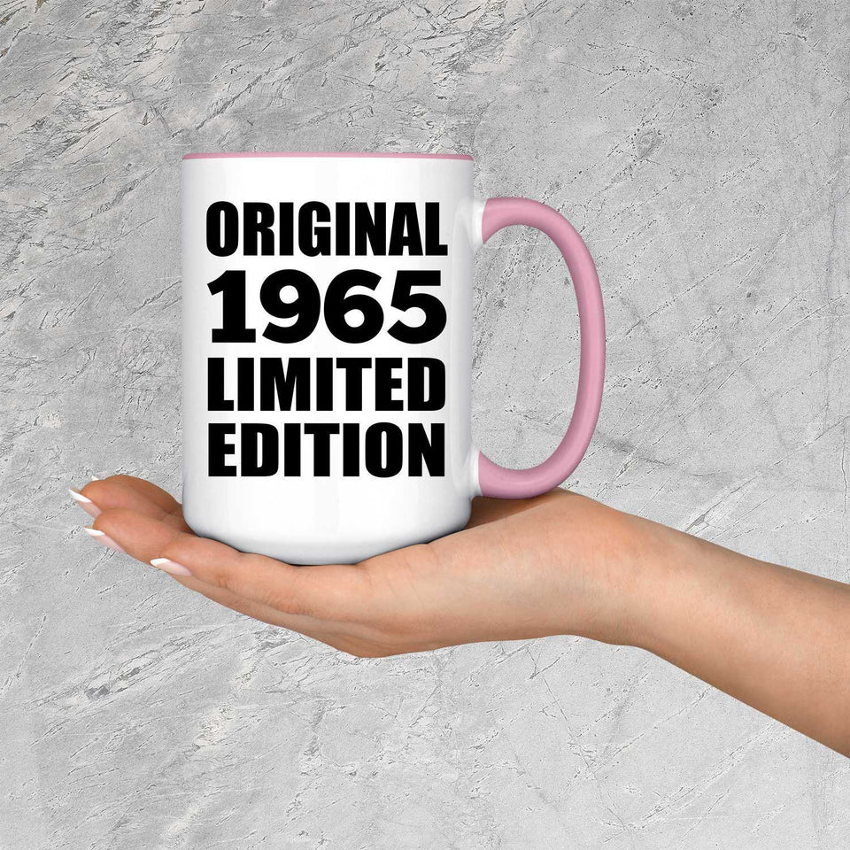 59th Birthday Original 1965 Limited Edition - 15oz Accent Mug Pink