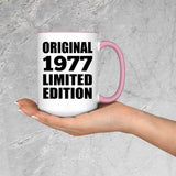 47th Birthday Original 1977 Limited Edition - 15oz Accent Mug Pink