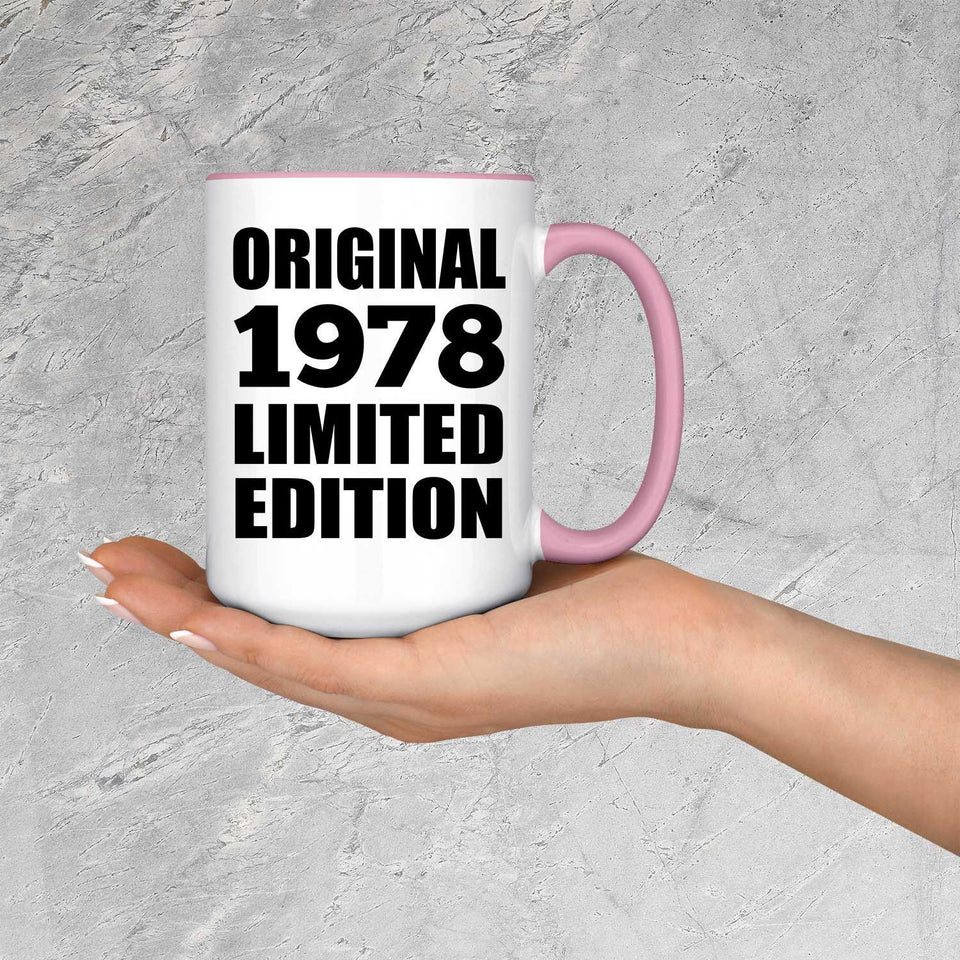 46th Birthday Original 1978 Limited Edition - 15oz Accent Mug Pink