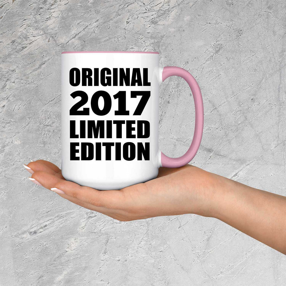 7th Birthday Original 2017 Limited Edition - 15oz Accent Mug Pink