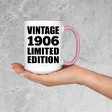 118th Birthday Vintage 1906 Limited Edition - 15oz Accent Mug Pink