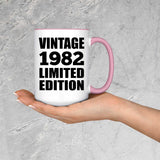 42nd Birthday Vintage 1982 Limited Edition - 15oz Accent Mug Pink