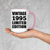 29th Birthday Vintage 1995 Limited Edition - 15oz Accent Mug Pink