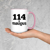 114th Birthday 114 & Fabulous - 15oz Accent Mug Pink