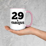 29th Birthday 29 & Fabulous - 15oz Accent Mug Pink