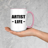 Artist Life - 15oz Accent Mug Pink