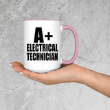 A+ Electrical Technician - 15oz Accent Mug Pink