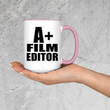 A+ Film Editor - 15oz Accent Mug Pink