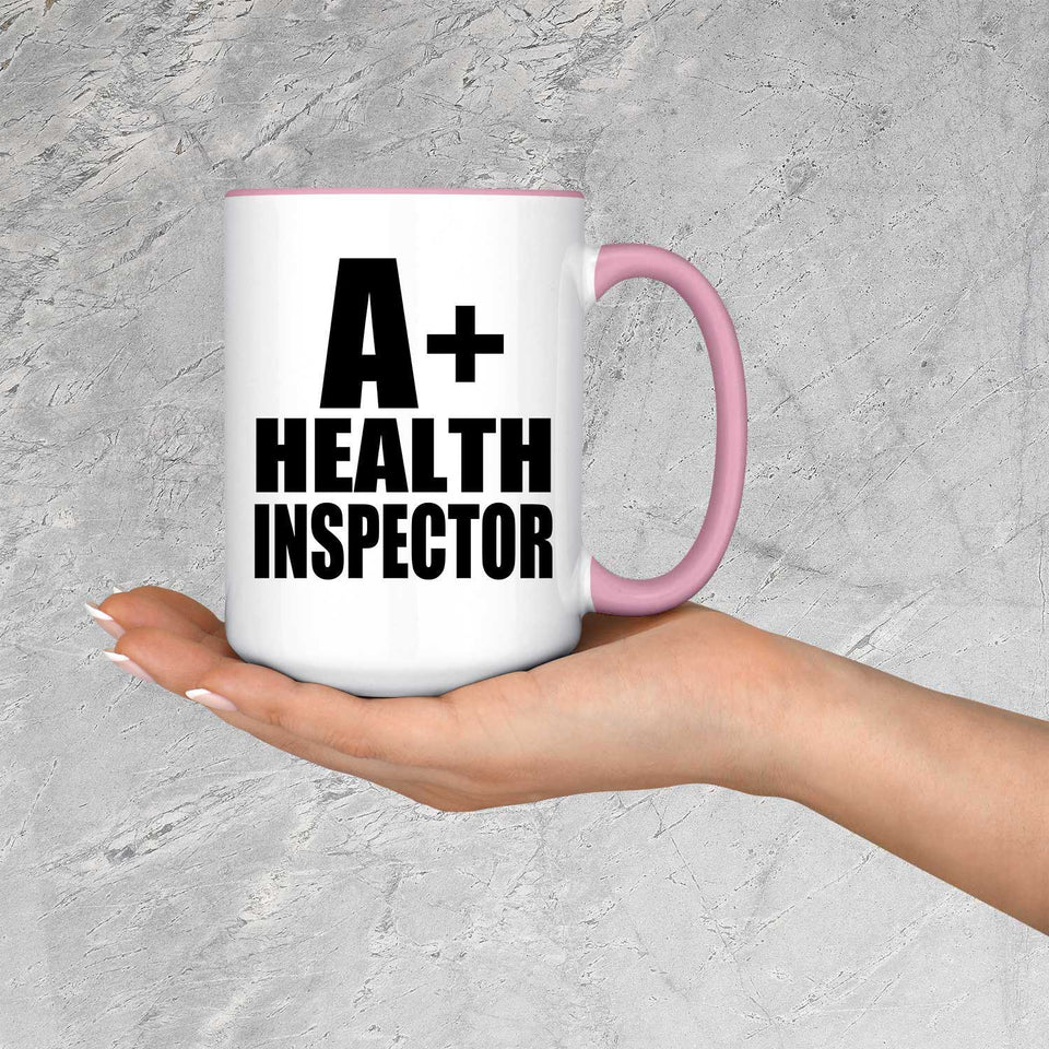 A+ Health Inspector - 15oz Accent Mug Pink