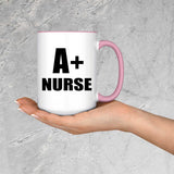 A+ Nurse - 15oz Accent Mug Pink