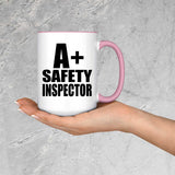 A+ Safety Inspector - 15oz Accent Mug Pink