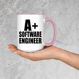 A+ Software Engineer - 15oz Accent Mug Pink