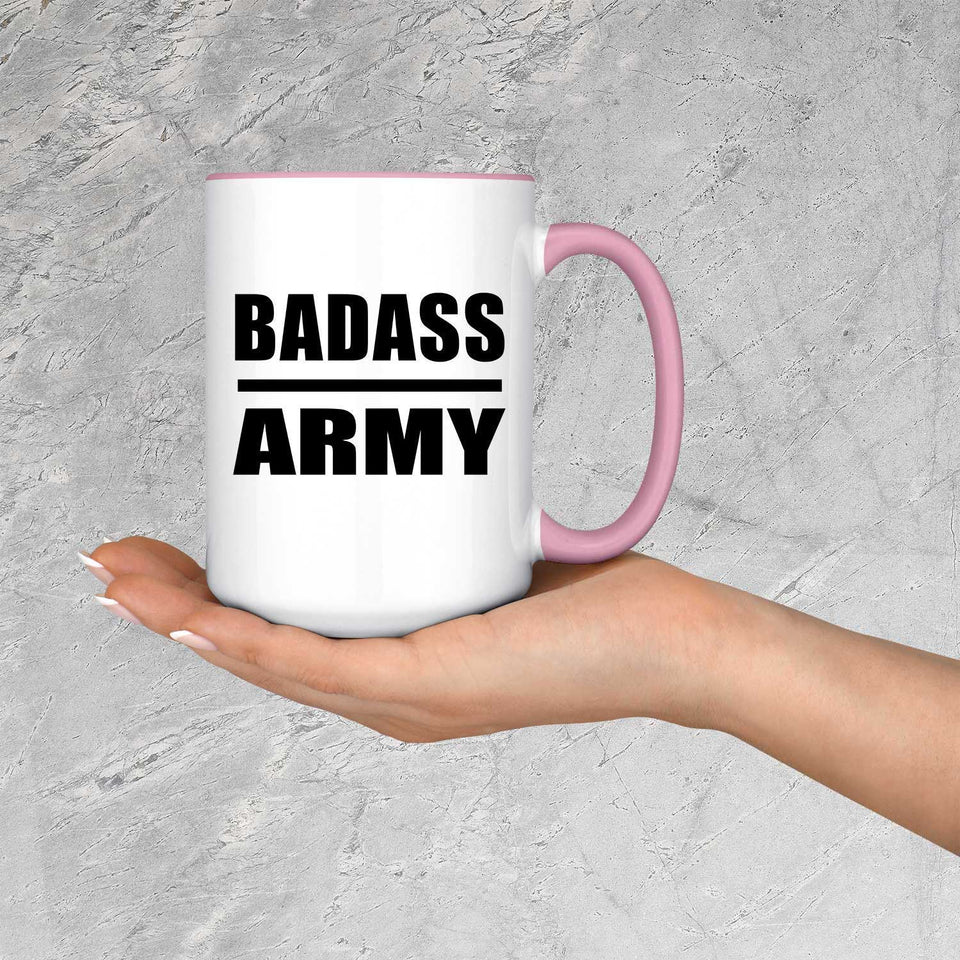 Badass Army - 15oz Accent Mug Pink