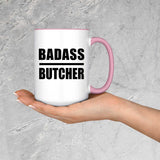Badass Butcher - 15oz Accent Mug Pink