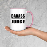 Badass Judge - 15oz Accent Mug Pink