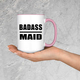 Badass Maid - 15oz Accent Mug Pink