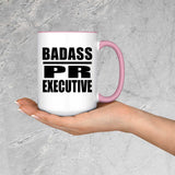 Badass PR Executive - 15oz Accent Mug Pink