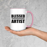 Blessed Artist - 15oz Accent Mug Pink