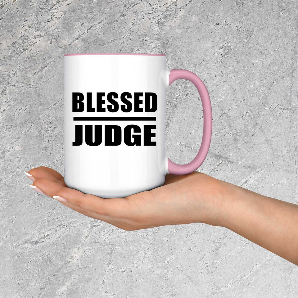 Blessed Judge - 15oz Accent Mug Pink
