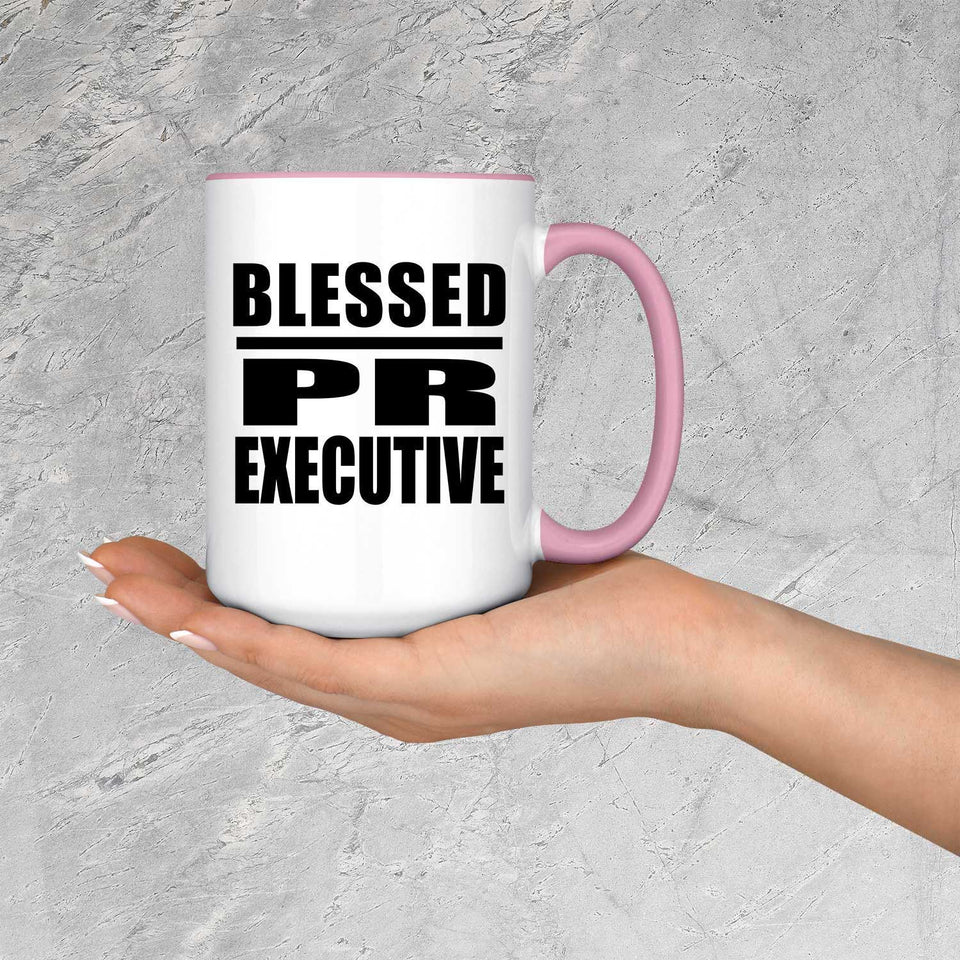 Blessed PR Executive - 15oz Accent Mug Pink