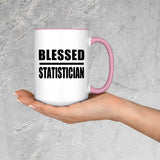 Blessed Statistician - 15oz Accent Mug Pink